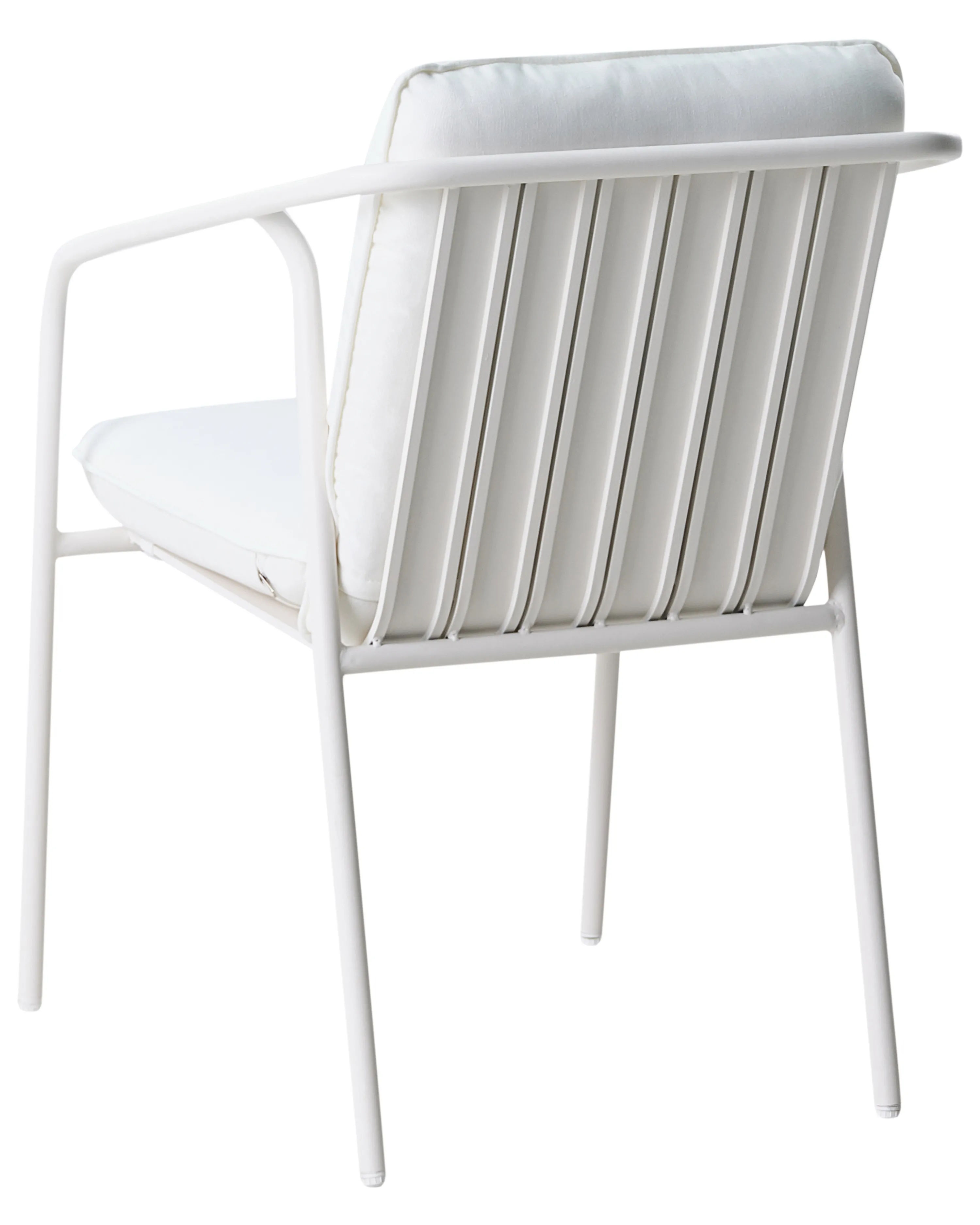 Set van 4 stoelen met zitkussen ASCIANO Metaal Wit