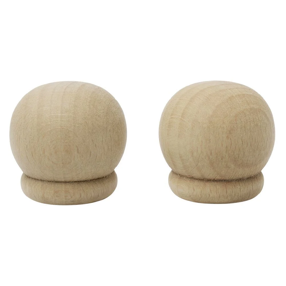 Embout de tringle anglais en bois certifié FSC® Naturel Ø20 mm x2