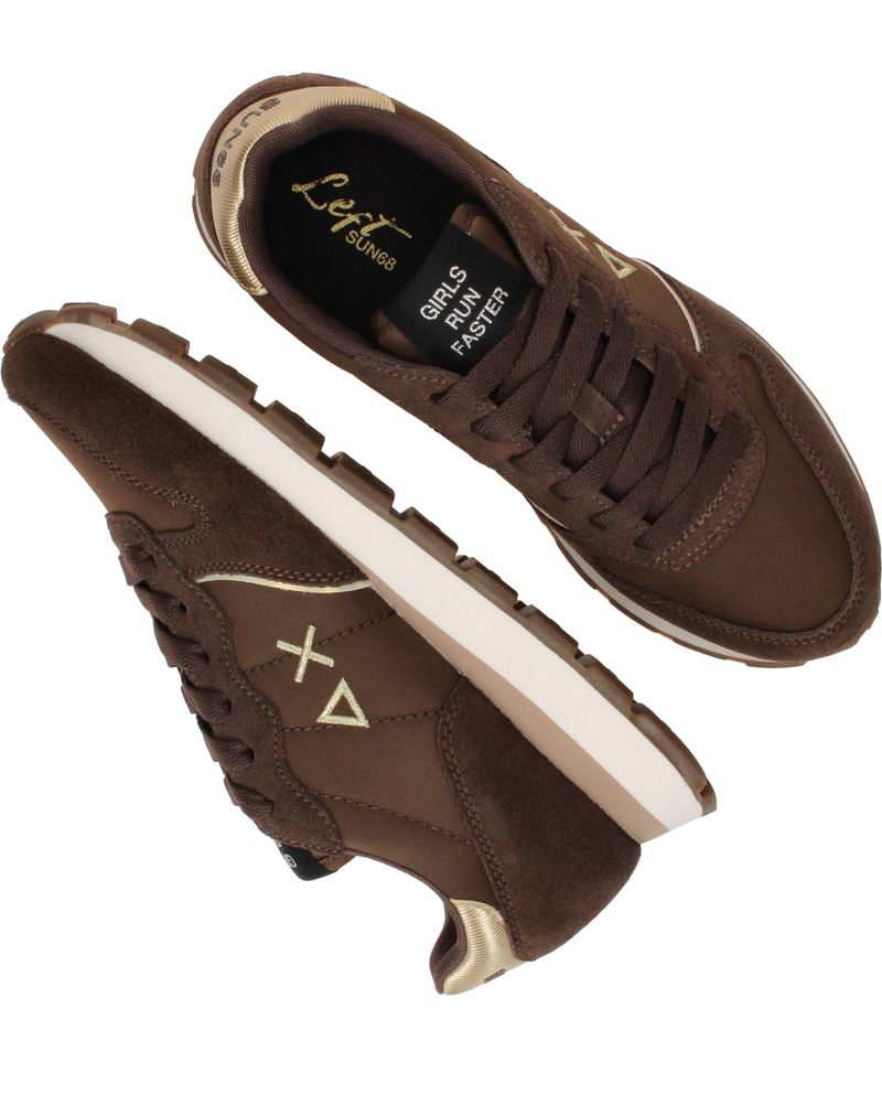 SUN68 Ally Silver Gold Sneakers Bruin Dames