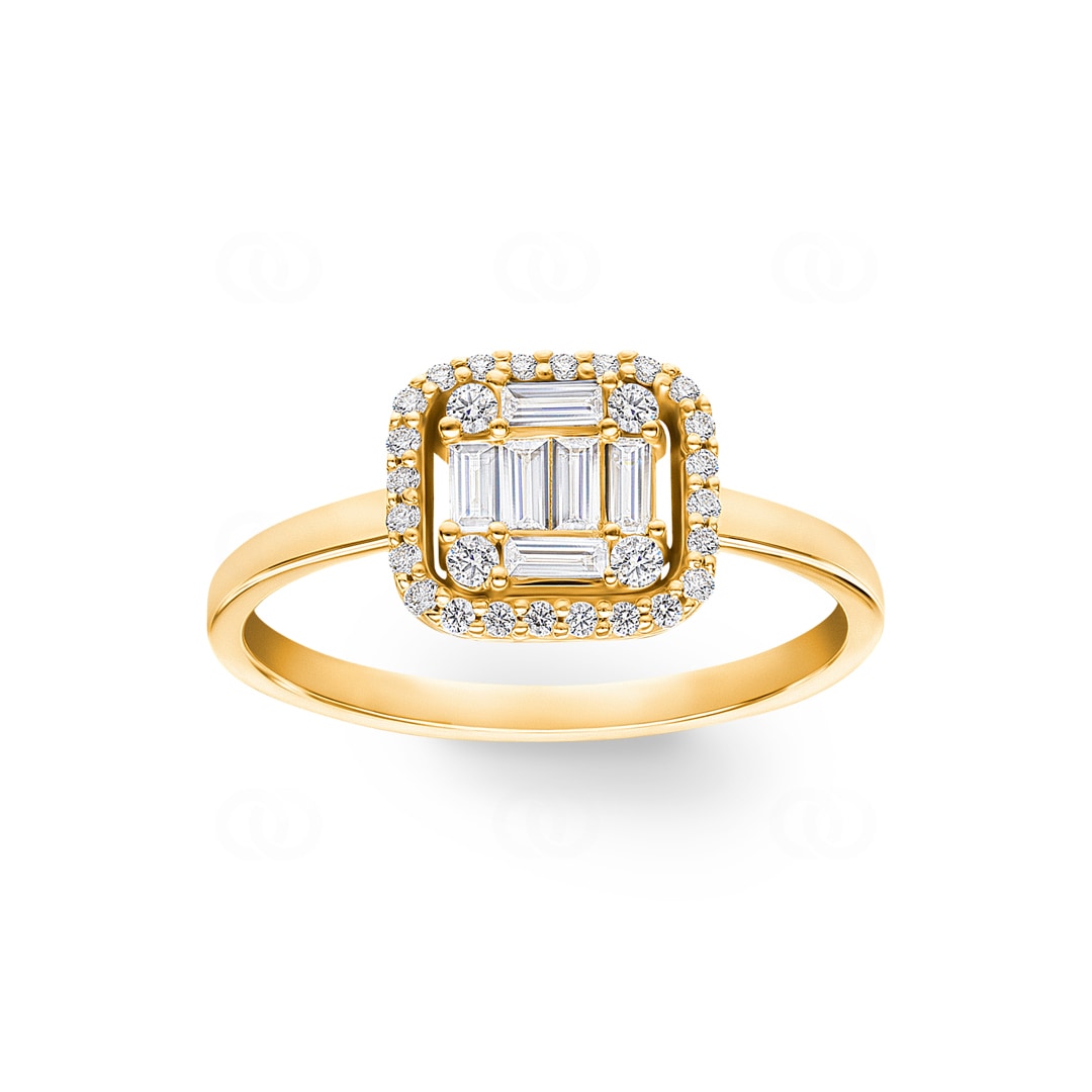 0.30 Karat Diamantring 750/18 K Gelbgold