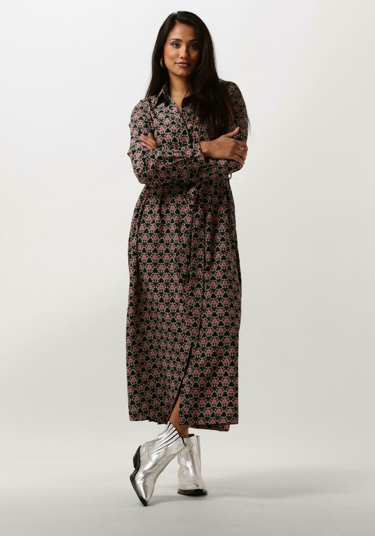 COLOURFUL REBEL multi colourful rebel midi jurk dalia graphic flower maxi shirt dress