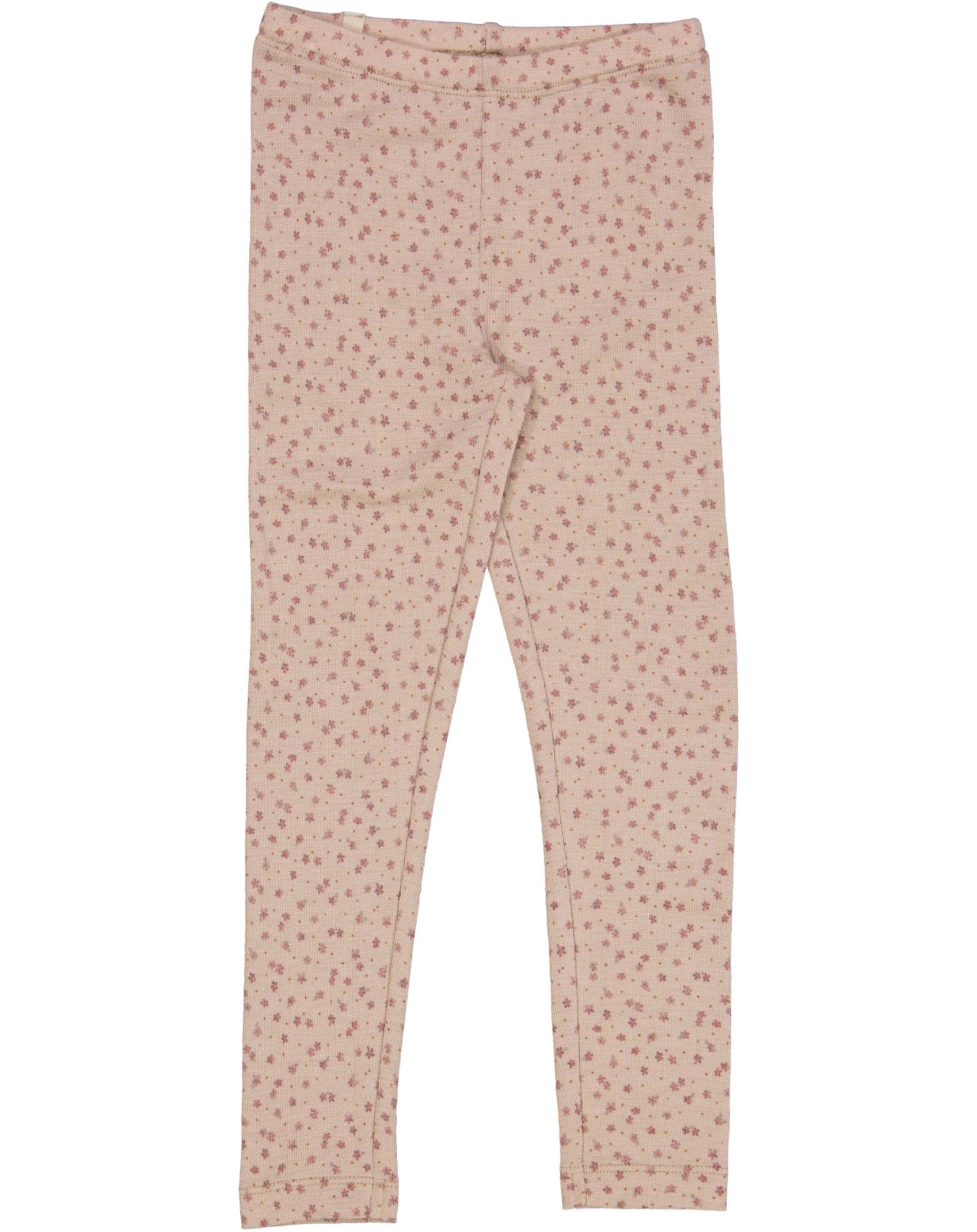 Woll-Leggings FLOWER DOTS in powder