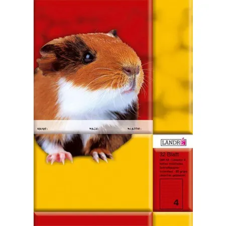 Landré Schulheft Tiermotiv A5, liniert, Liniatur 4, 32 Blatt