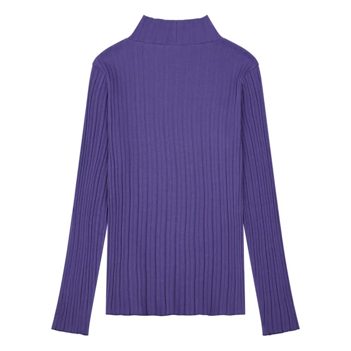 SMALLABLE BASICS Sous Pull Femme Cotelé Coton Bio | Bleu indigo