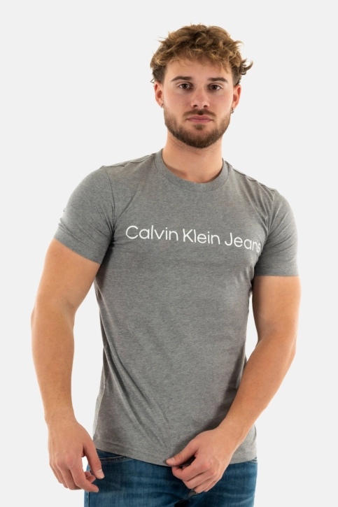 Tee shirt calvin klein jeans core institutional p2d mid grey heather