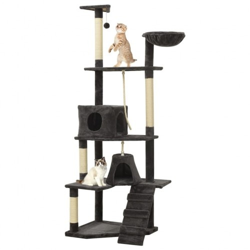 Arranhador para gatos cinza e branco