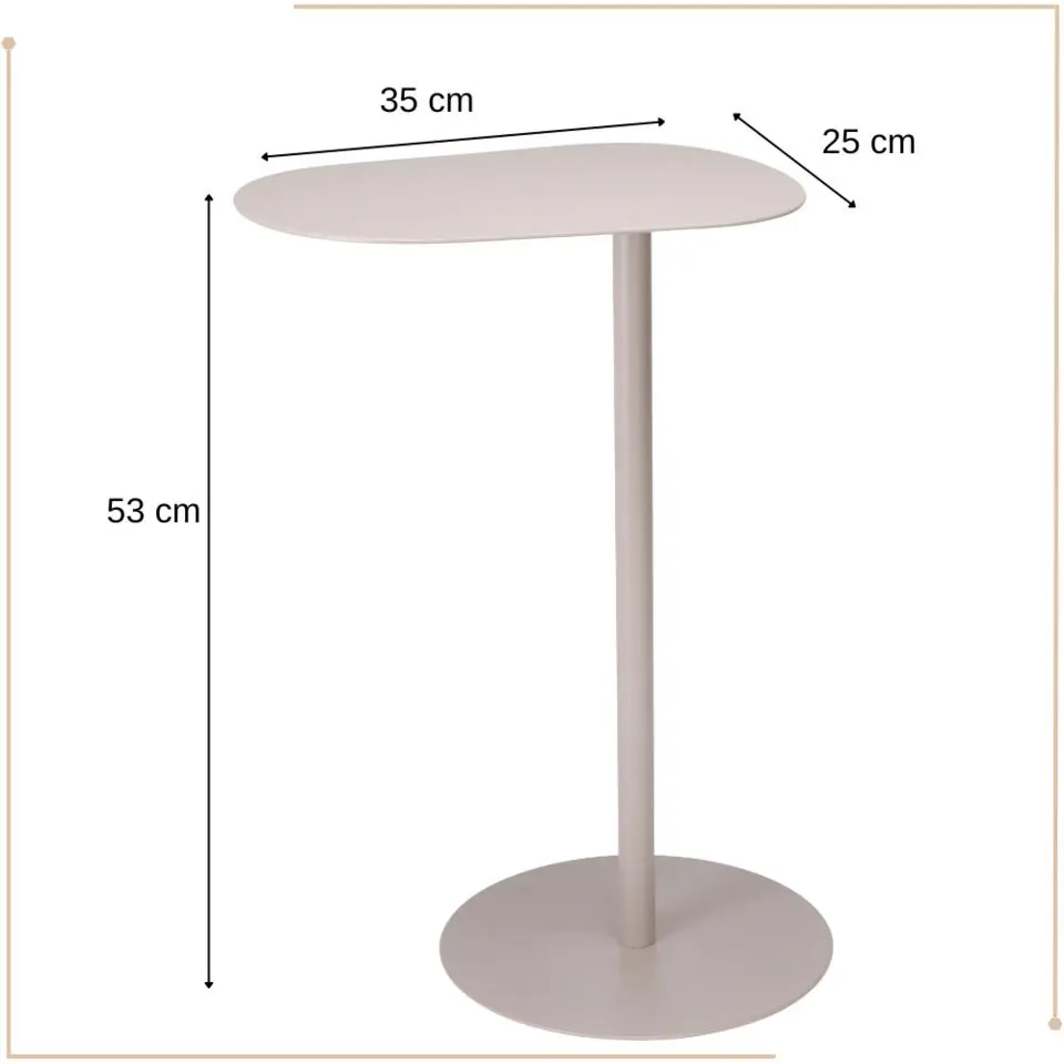 MISOU Organische Bijzettafel op Voet - Beige