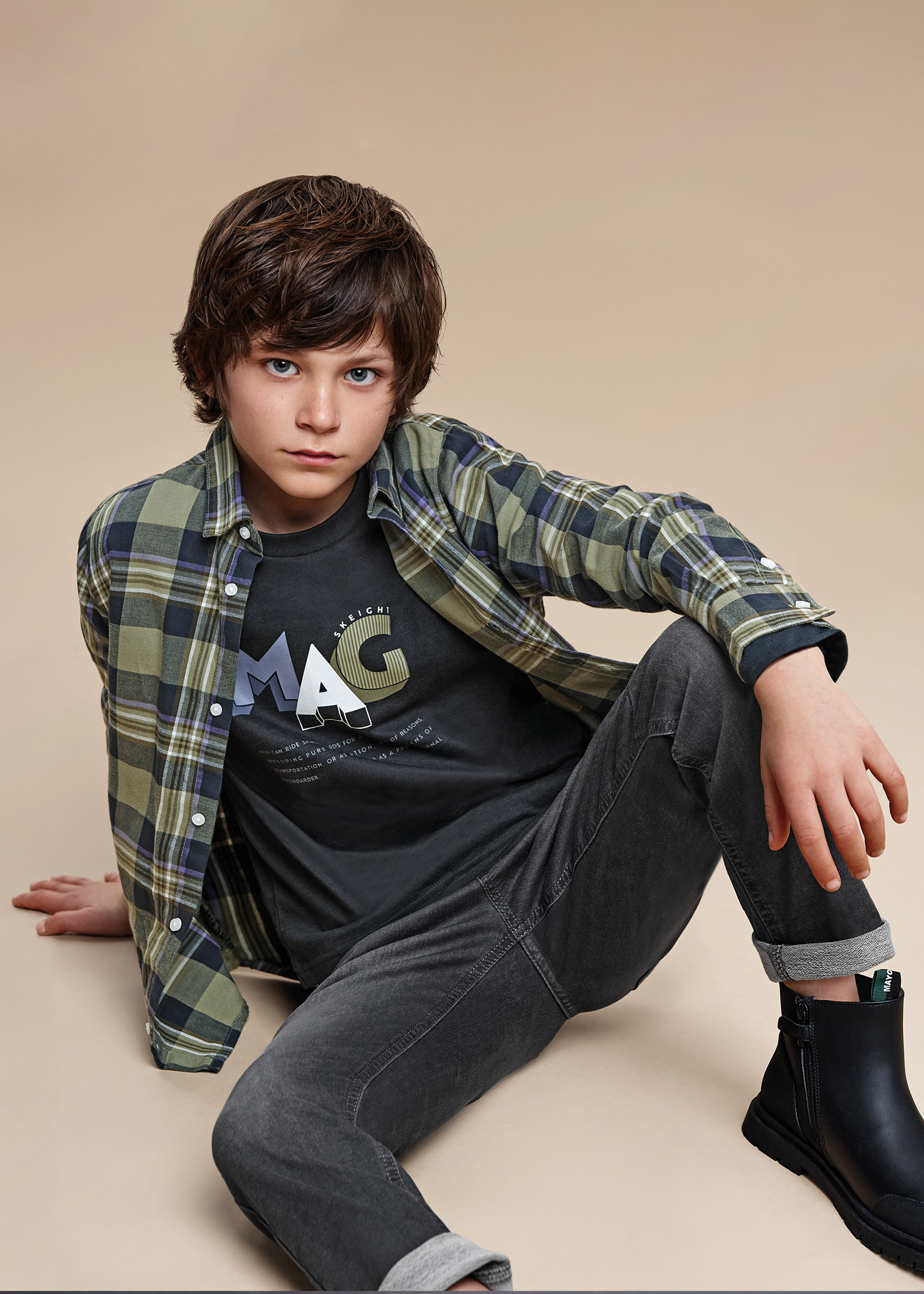 Camisa xadrez infantil Viella Better Cotton