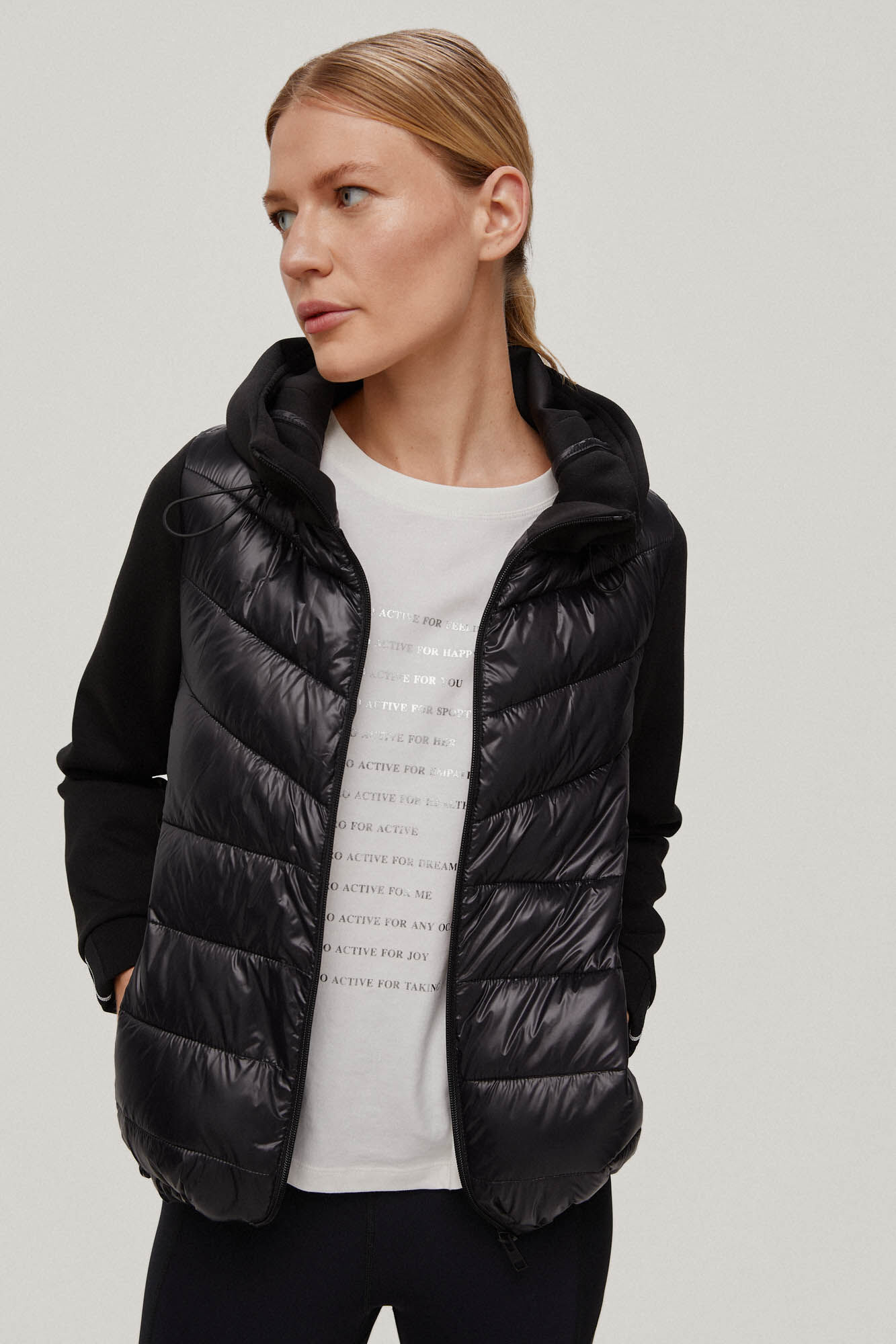 Parka combinada capucha - Negro