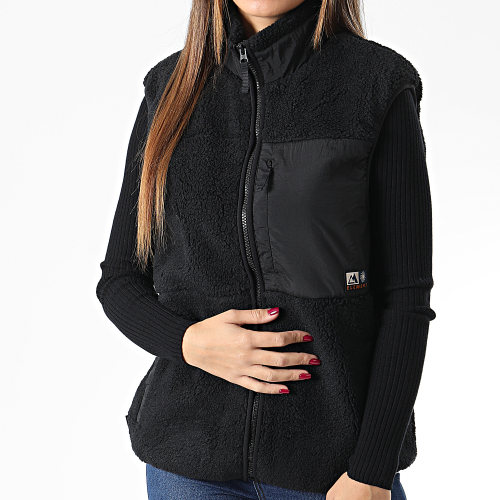 Veste Zippée Sans Manches Femme Fourrure Lake 2.0 Beige Noir