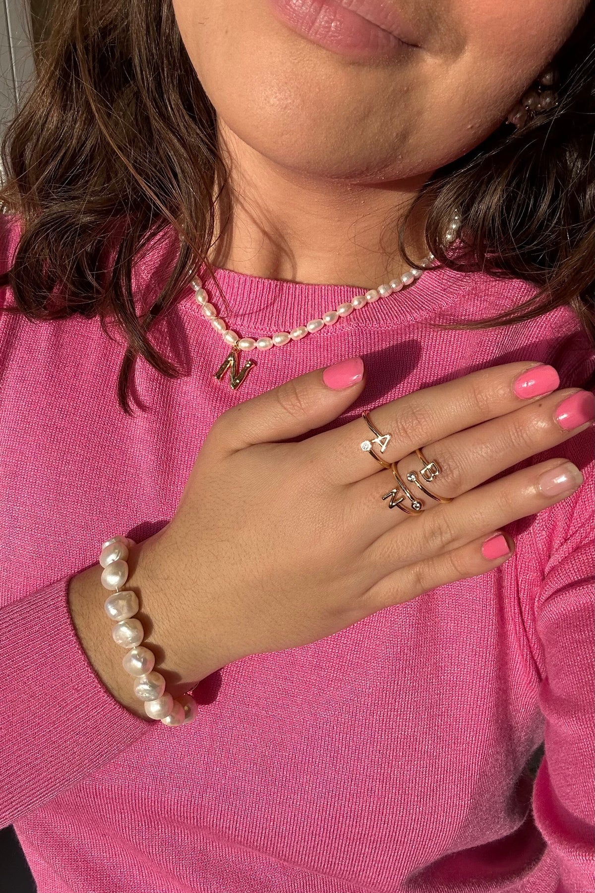 Mellow Moon Letter Stone Ring