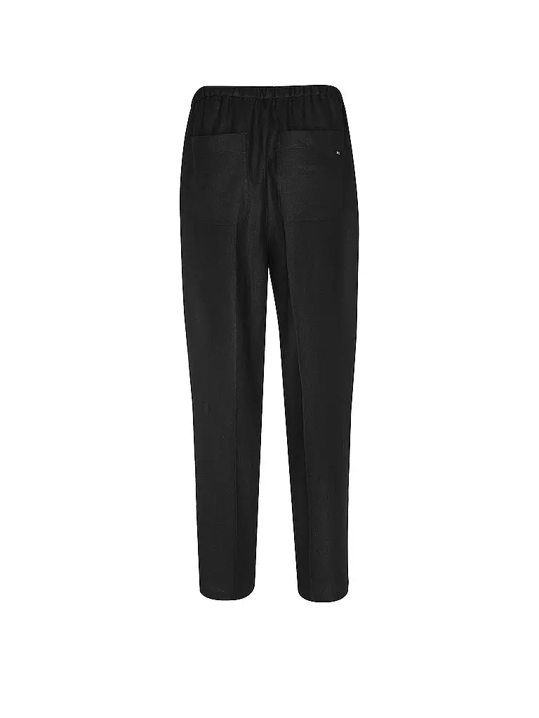 TOMMY HILFIGER Leinenhose Jogging Fit schwarz