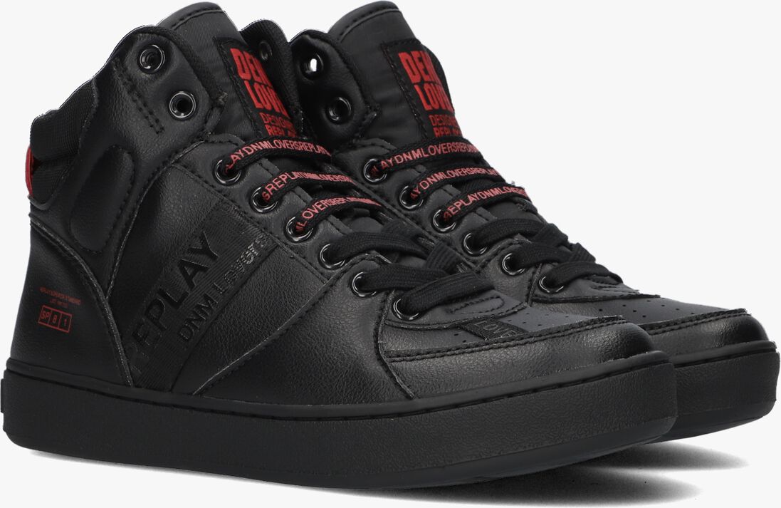 REPLAY zwarte replay hoge sneaker cobra