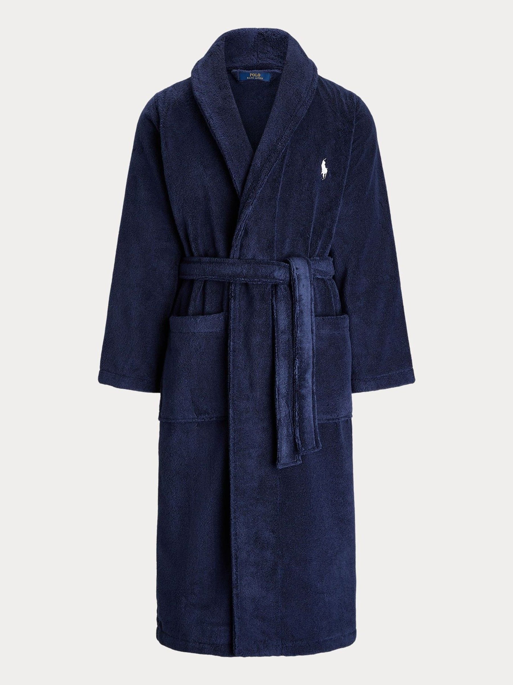 Marineblauw - Polo Ralph Lauren badjas met sjaalkraag
