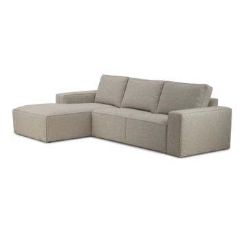 KARWEI loungebank Mack grijs gerecycled stof met links verlenging