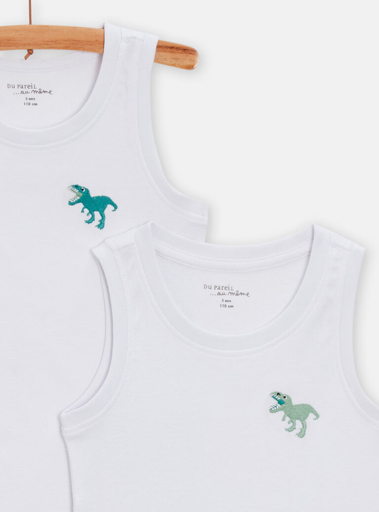 Lot de 2 débardeurs fantaisies dinosaure pour garçon
