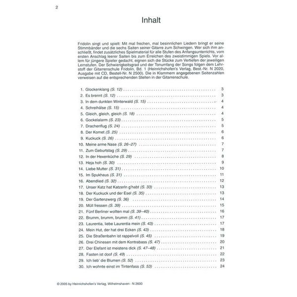 Heinrichshofen's Verlag Fridolins Liederkarussell