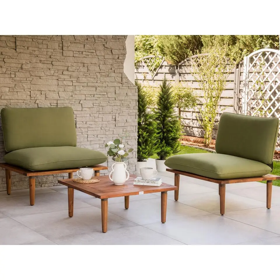FRASCATI - Loungeset voor 2 - Olijfgroen - Acaciahout