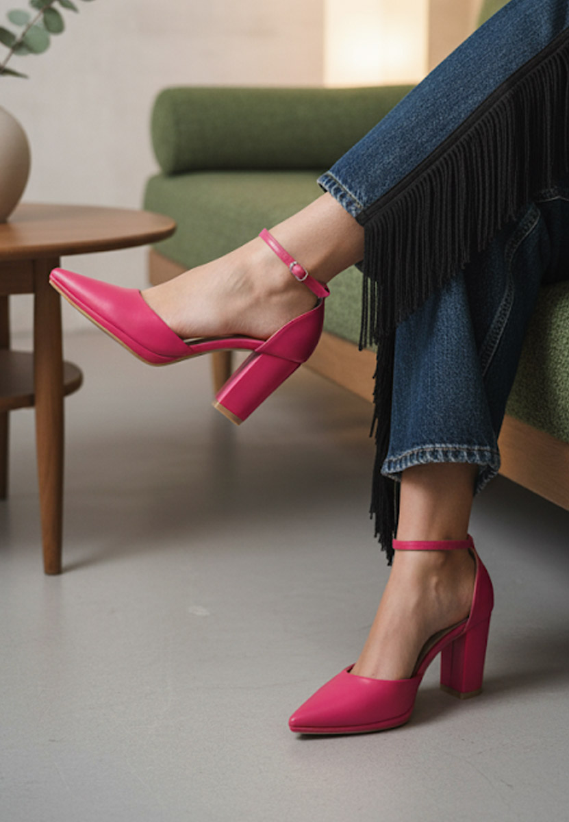 Chaussures à talon épais fuchsia Asteria
