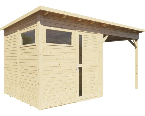 Tuinhuis Bertilo Pentus 2 inclusief vloer en lessenaarsdak, 470 x 265 cm, natuurlijke afwerking
