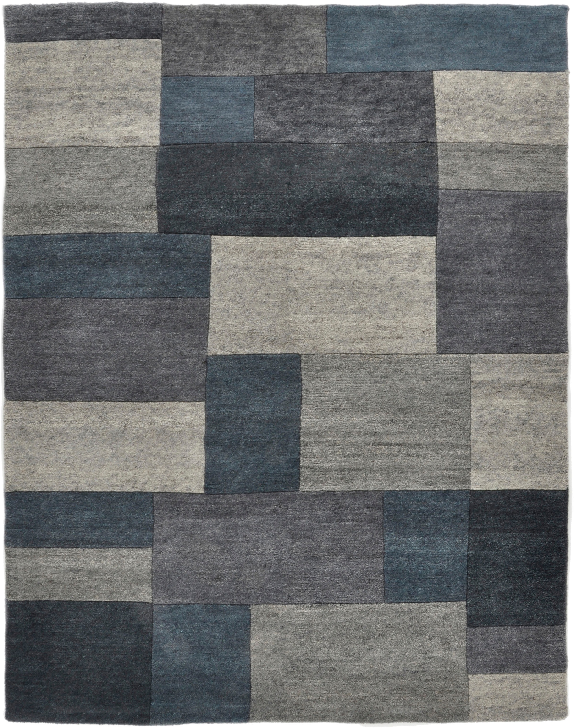 THEKO Wollteppich »Dalas - 7709« rechteckig 18 mm Höhe reine Wolle, handgeknüpft, Patchwork Design