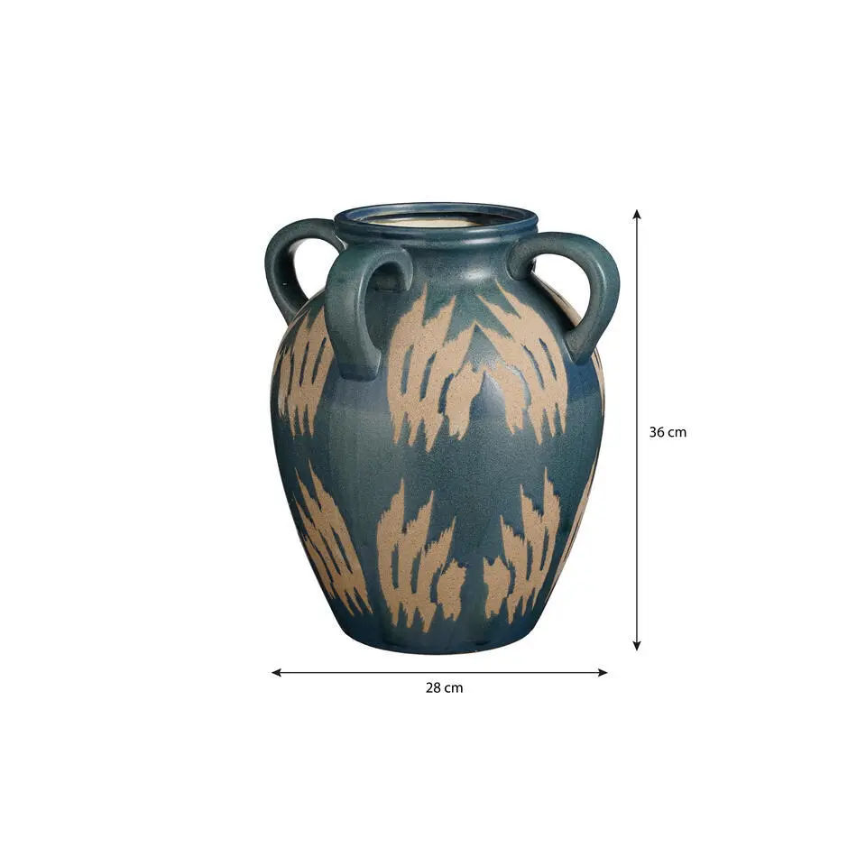 Mica Decorations Caldo Vaas - L28 x B28 x H36 cm - Donkerblauw