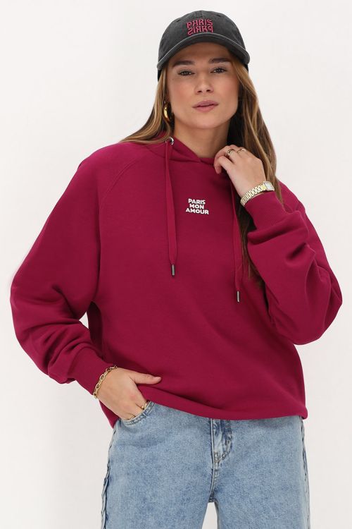 Donkerrode hoodie 
