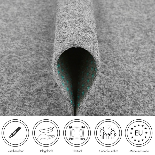 Andiamo Kunstrasen »Dijon, Gesamthöhe 8 mm, Made in Netherlands« rechteckig aus Nadelfilz, mit Noppen, strapazierfähig, wasserfest & UV-beständig