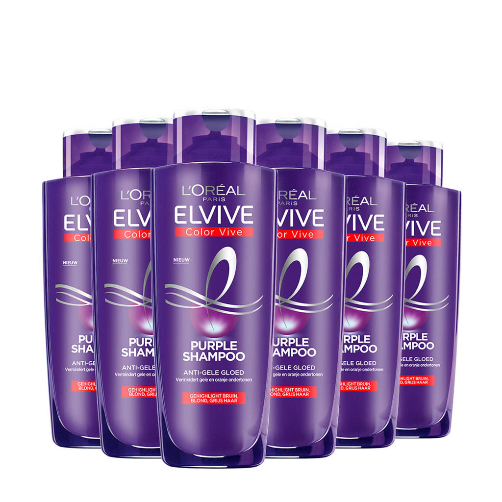 Prima shampooColor Vive Purple zilvershampoo - 6 x 200 ml - voordeelverpakking