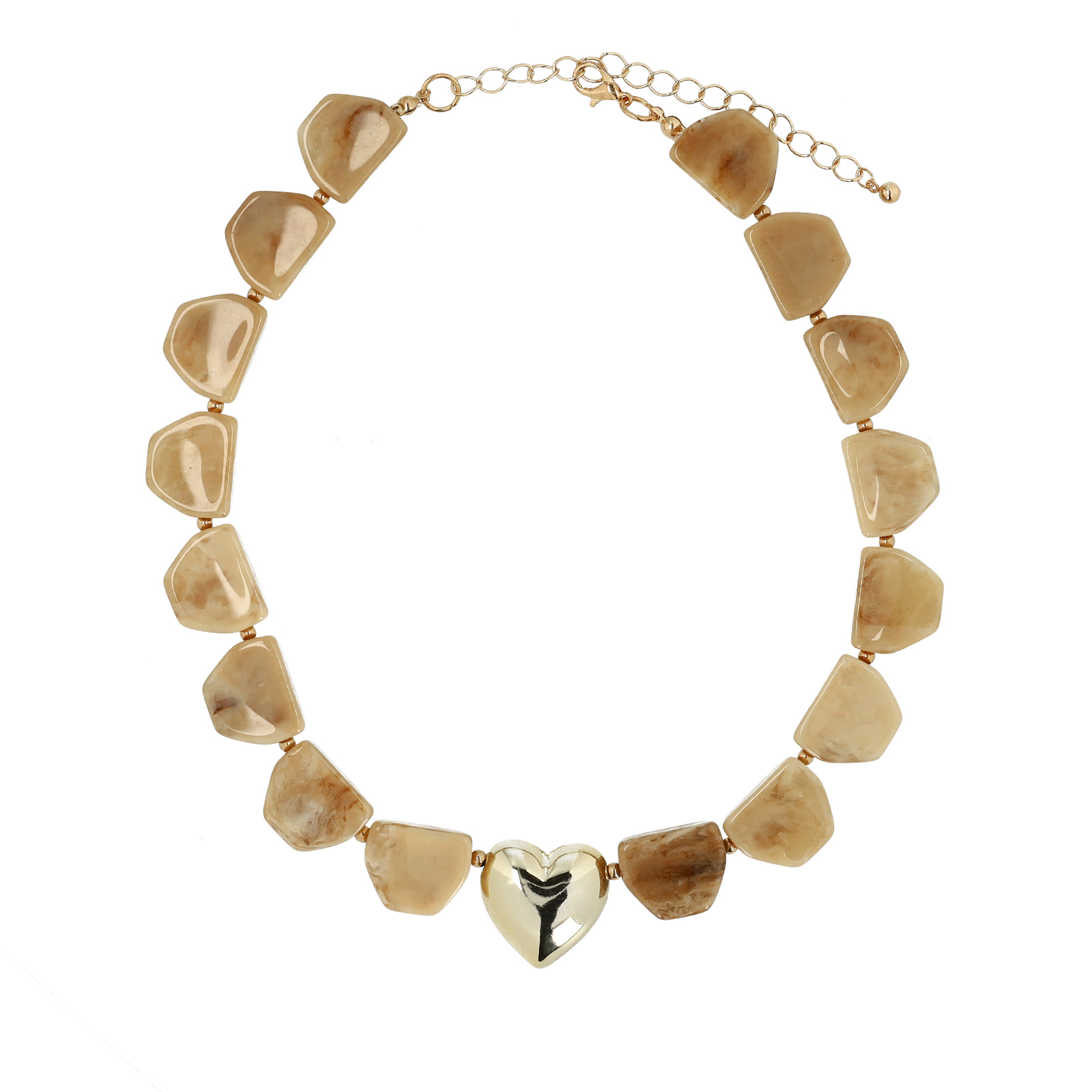 Beige bedelketting