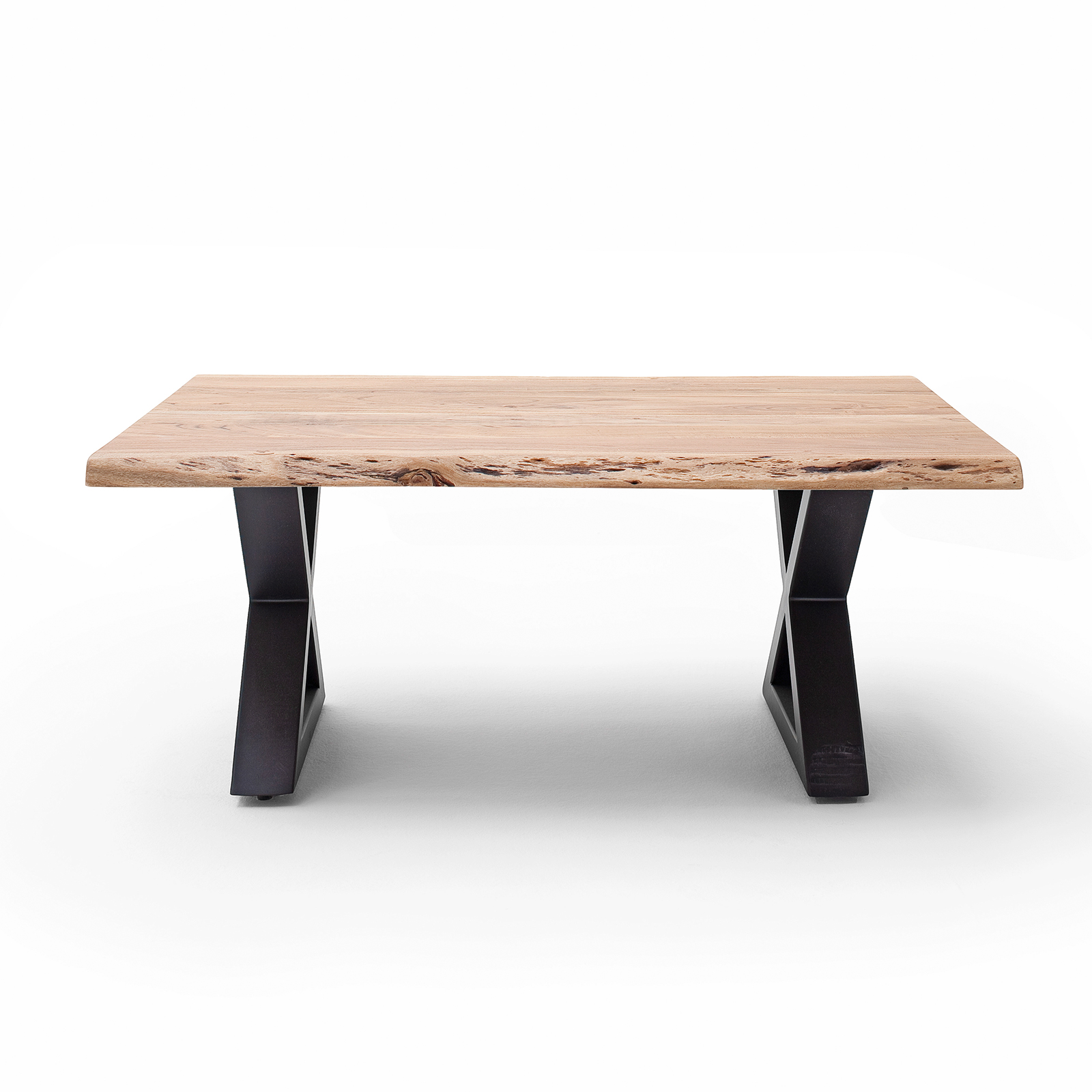 Couchtisch CARTAGENA - Akazie natur-anthrazit - X-Gestell - 110x70 cm
