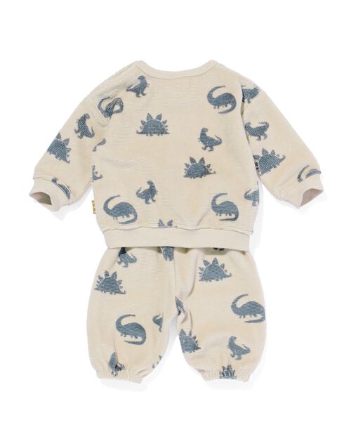 ensemble nouveau-né pull velours et pantalon dino gris clair