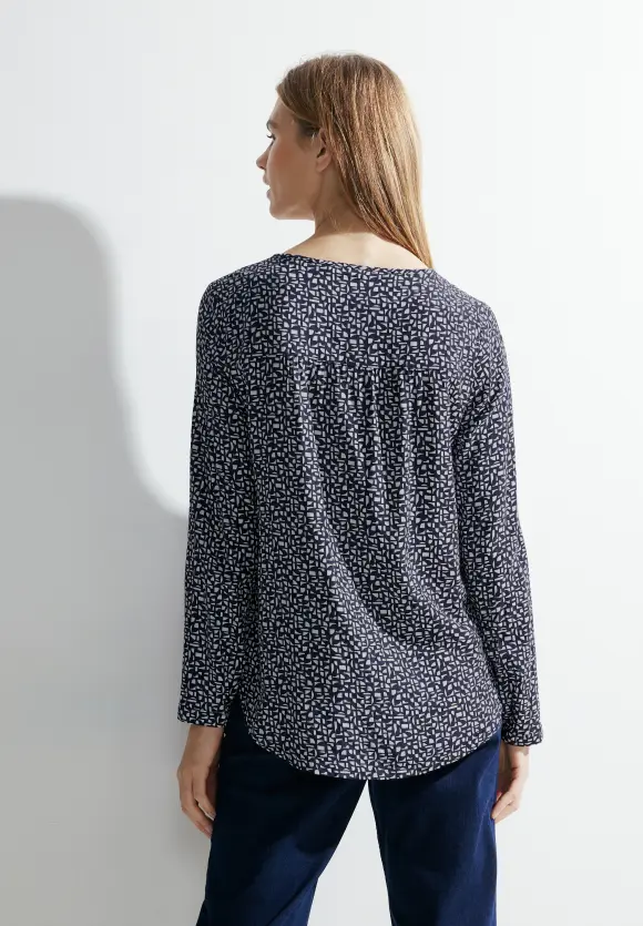 Dobby Viskosebluse - universal blue