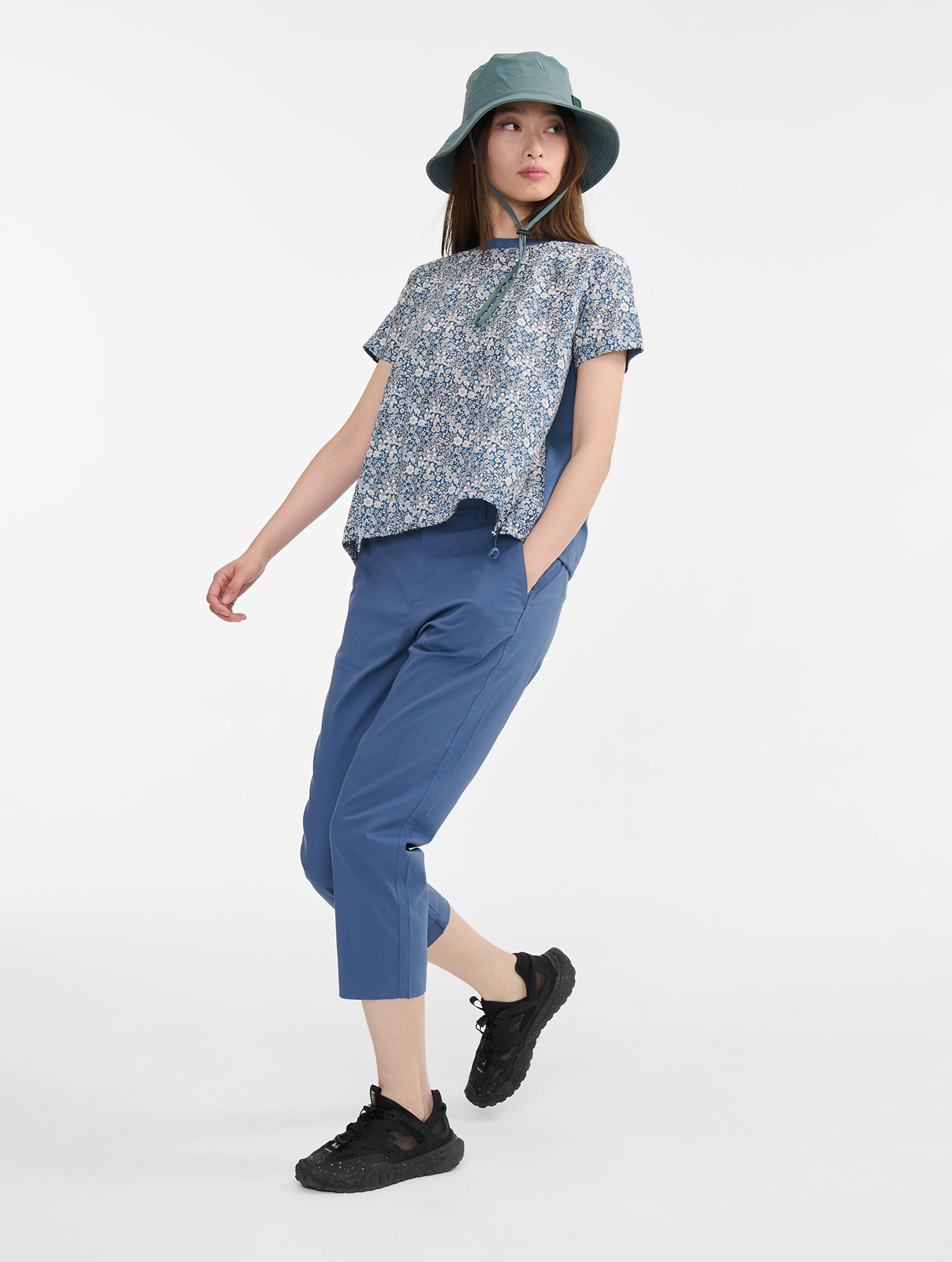 T-shirt bi-matiere en tissu Liberty MARAIS PR
