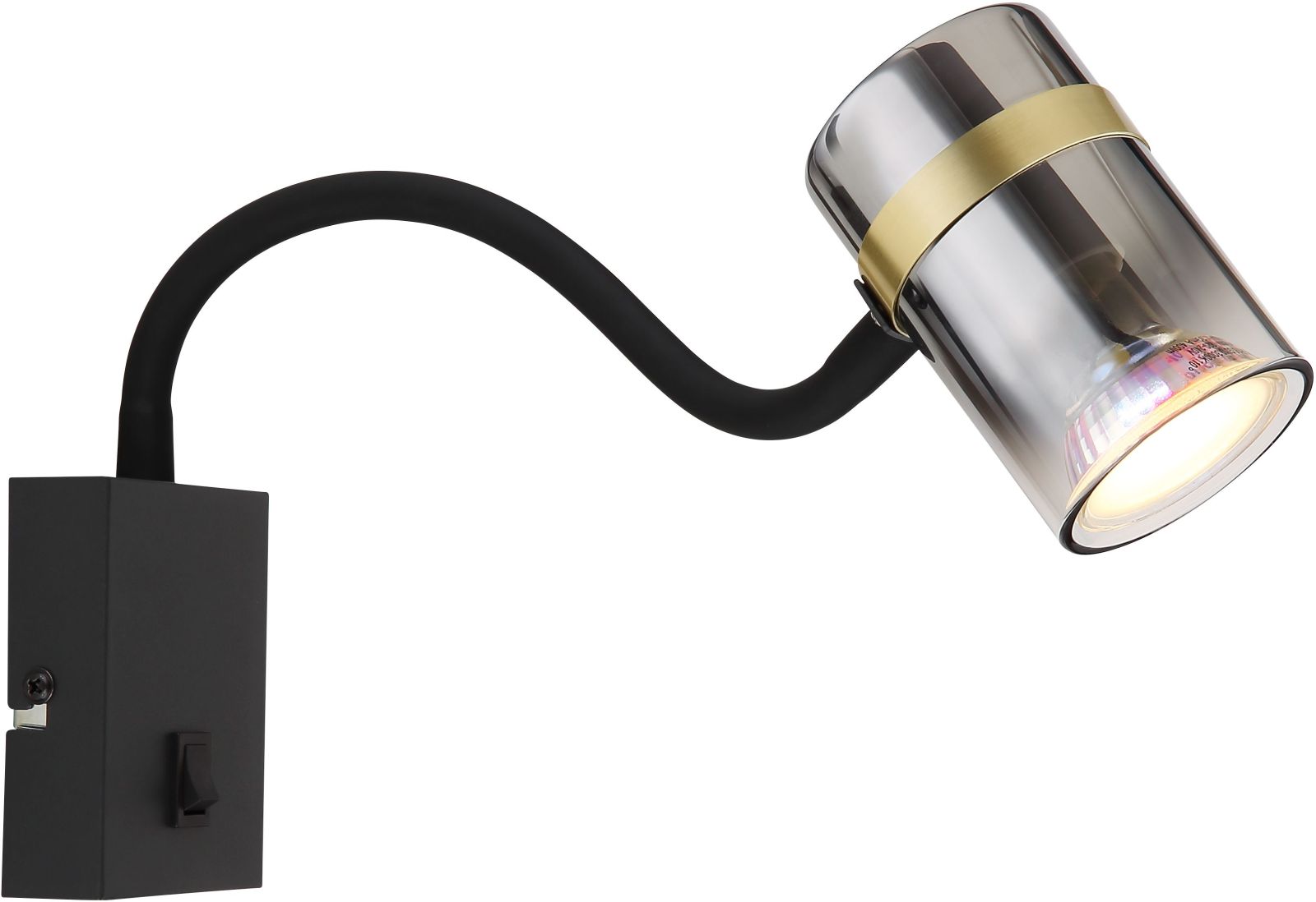 Wandleuchte - schwarz matt - mit Flexarm