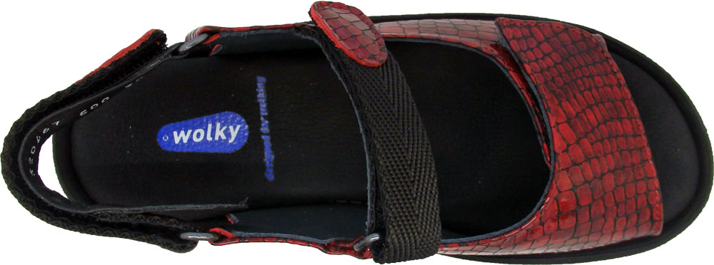 Wolky Sandale Jewel  Kroko Lackleder rot