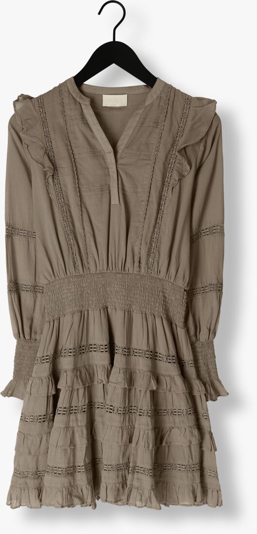 NOTRE-V taupe notre-v mini jurk voile dress