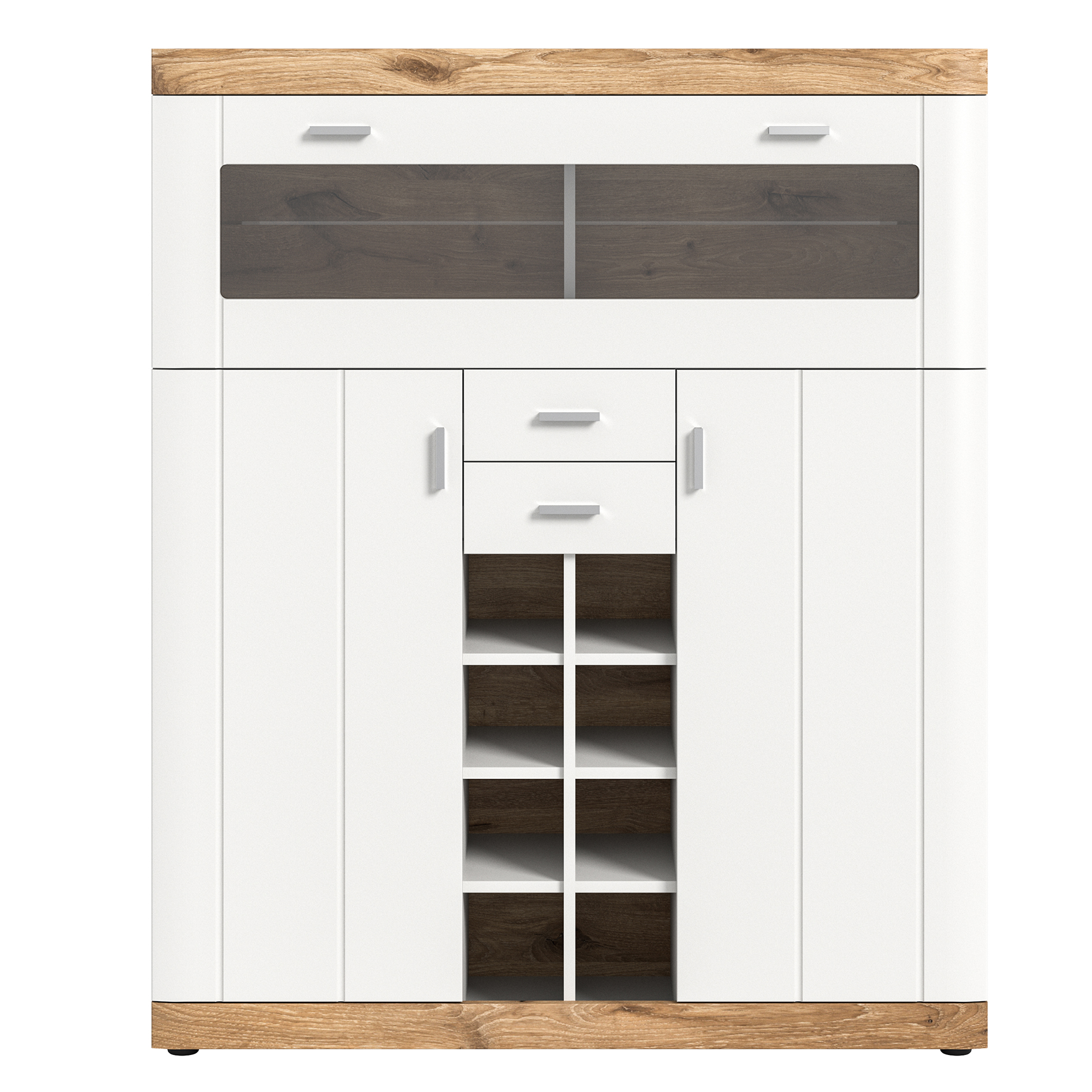 Barschrank LAREDO - weiß - Nox Oak - 117 cm