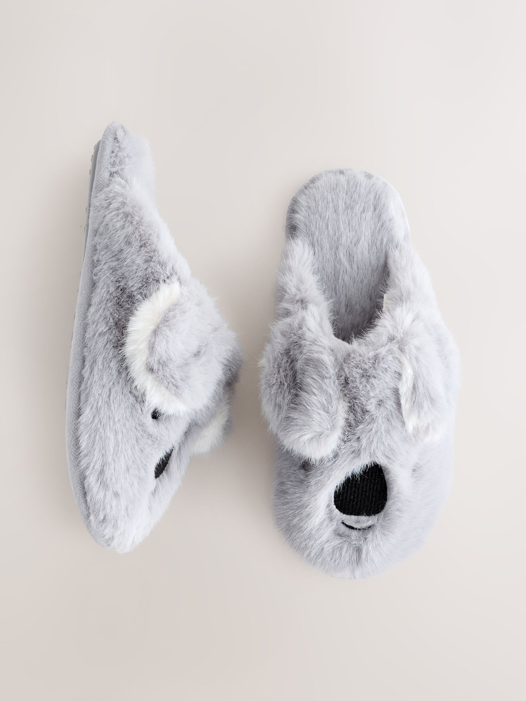 Grijs met koala - Pantoffels met imitatiebont