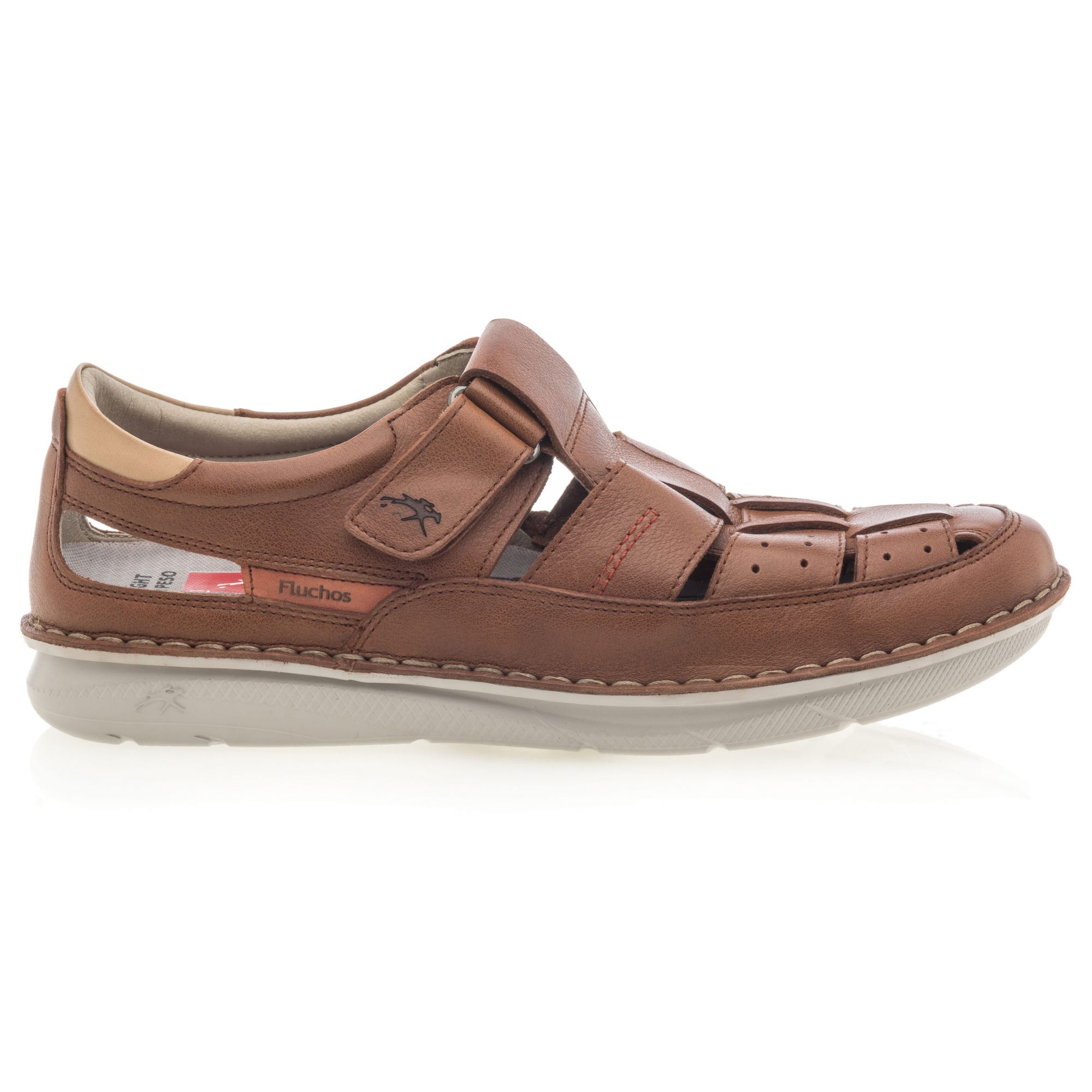 Nu-pieds confort Homme en cuir cognac