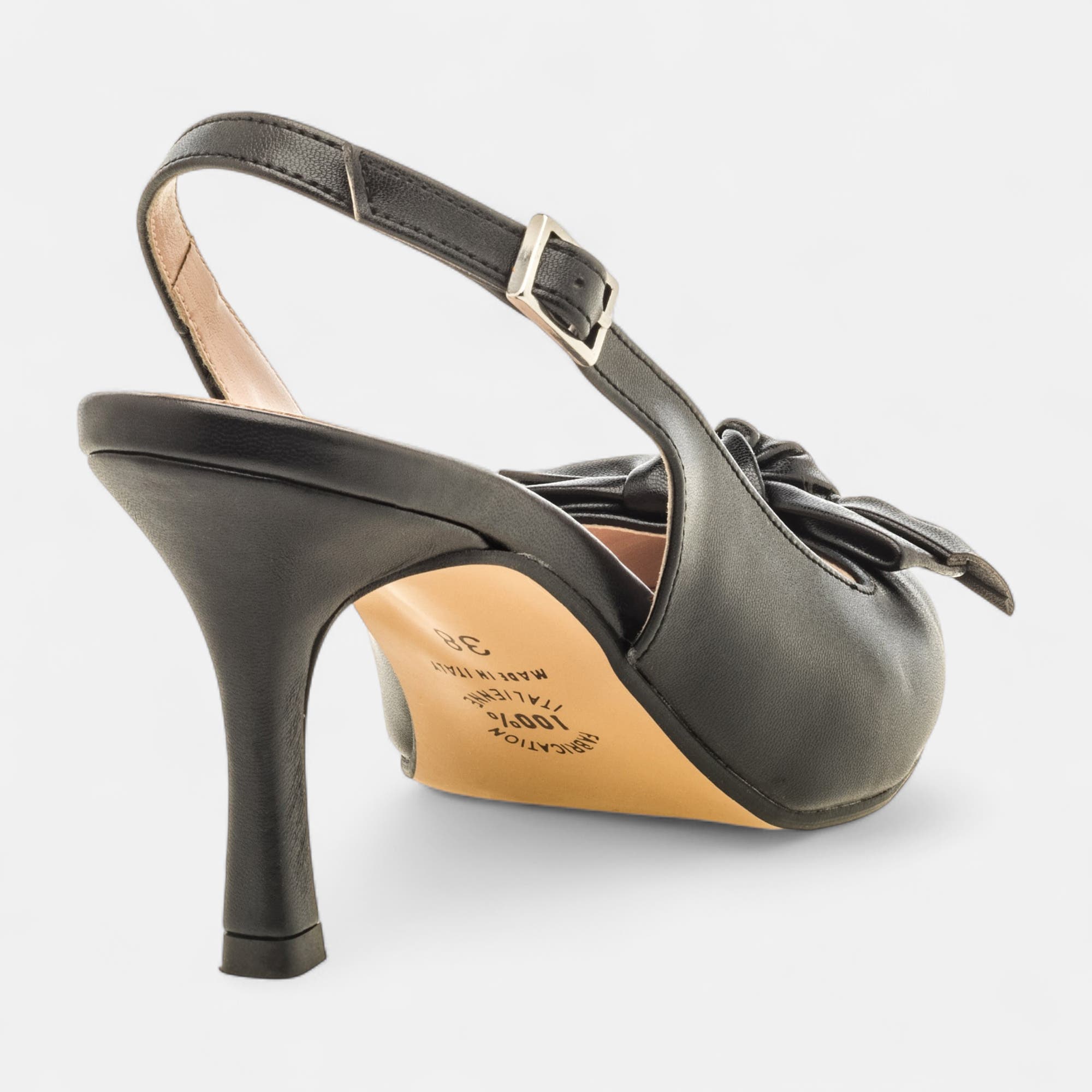 Escarpins avec bride arrière à talon Femme noir