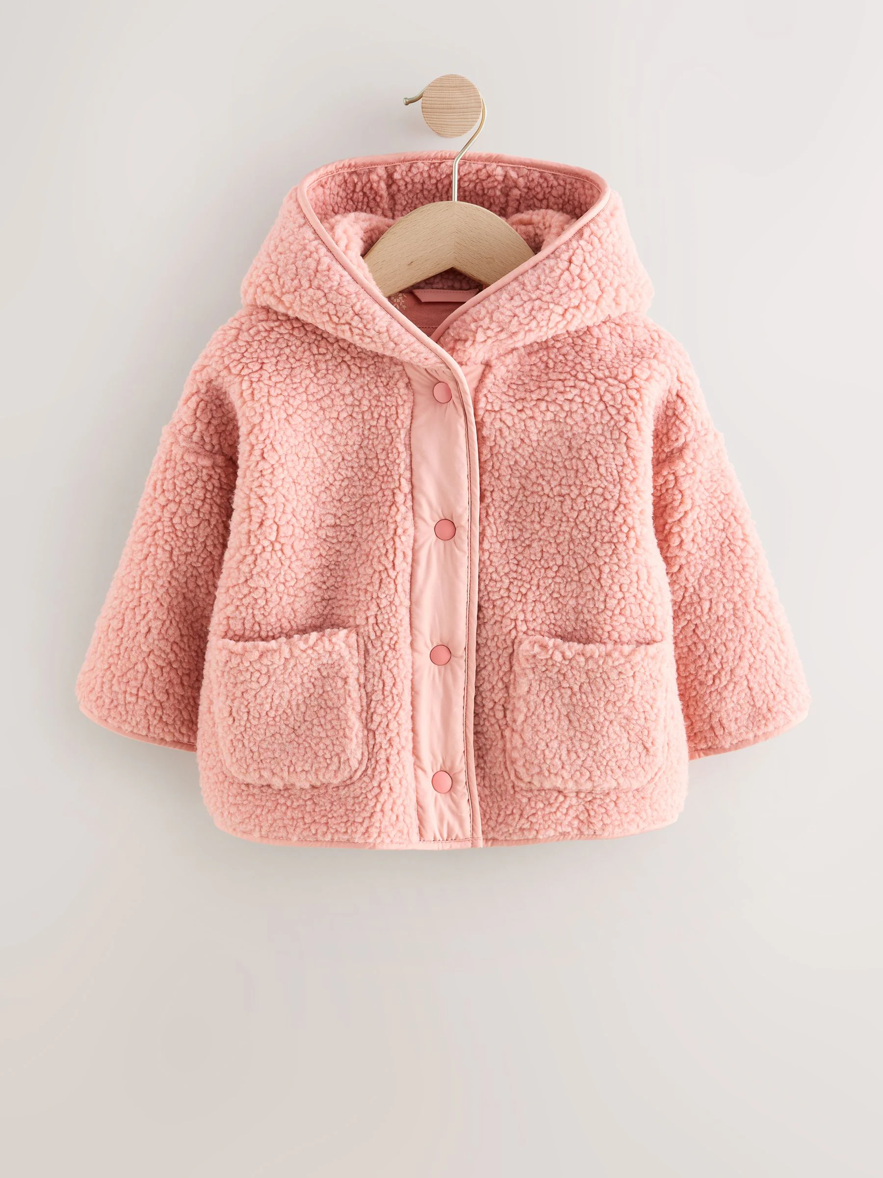 Roze - Fleece met drukknoopsluiting (3mnd-7jr)