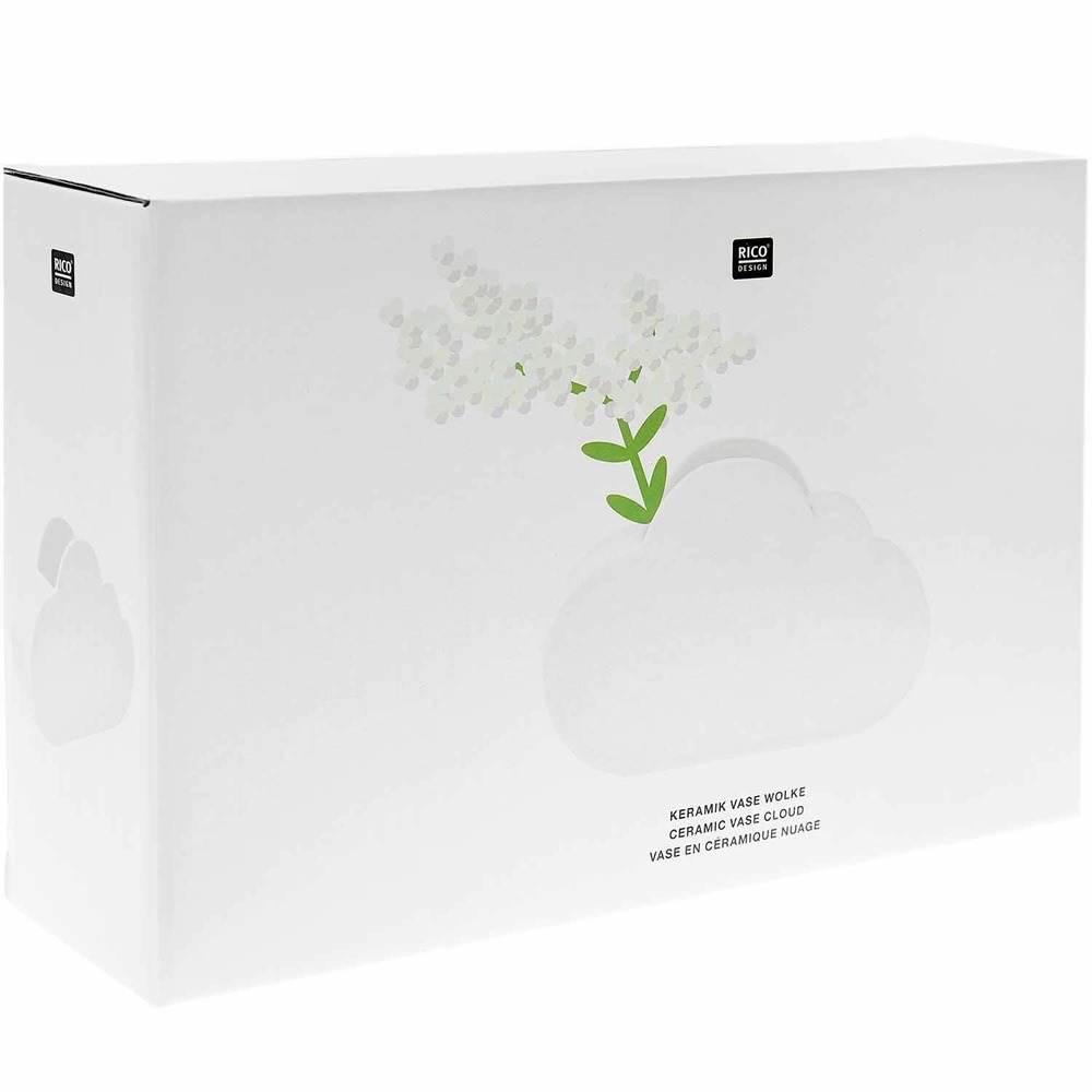 Vase en céramique nuage blanc 25 cm