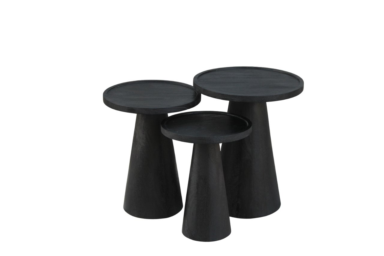 Salontafel set van 3 Oslo Zwart Old Inn wonen Salontafel set van 3 Oslo Zwart