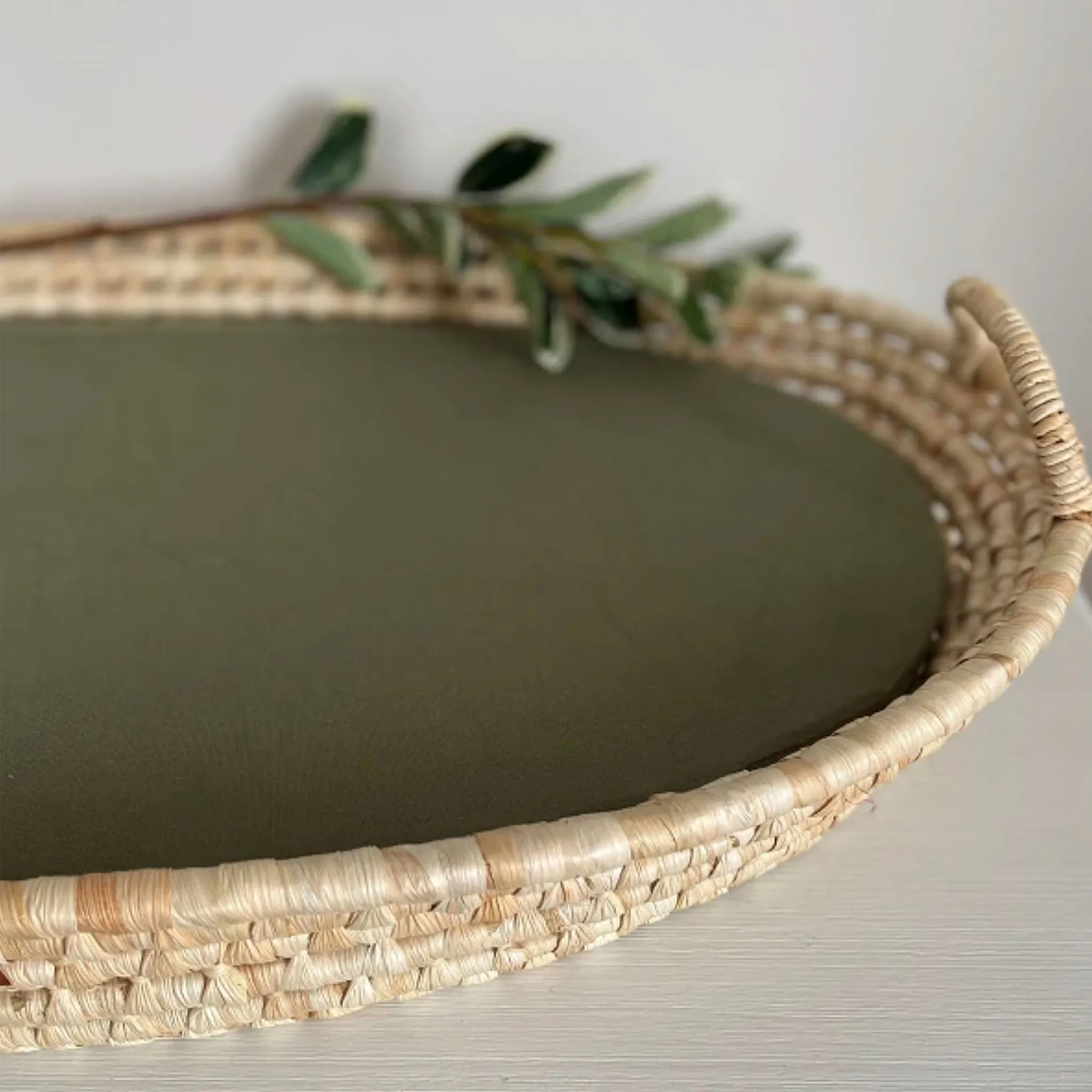 Must Be Baby Drap Contour pour Panier en Rotin - Sauge