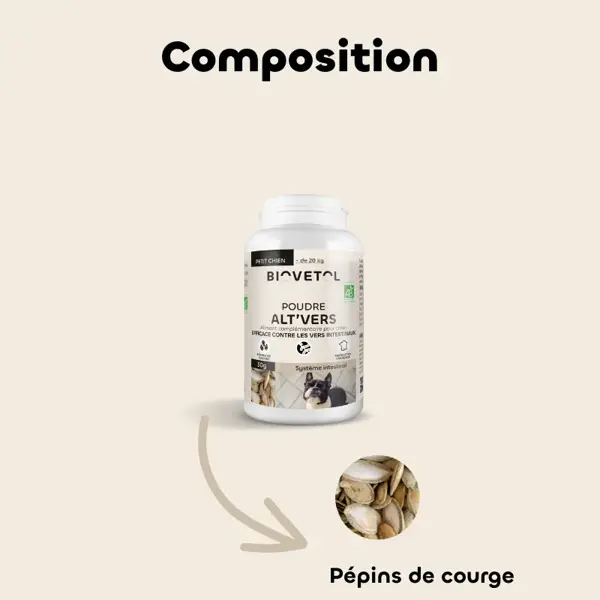 Biovetol - Alimento Saudável - Alt'vers em Pó Orgânico para Cães de Pequeno Porte <20kg - 30g