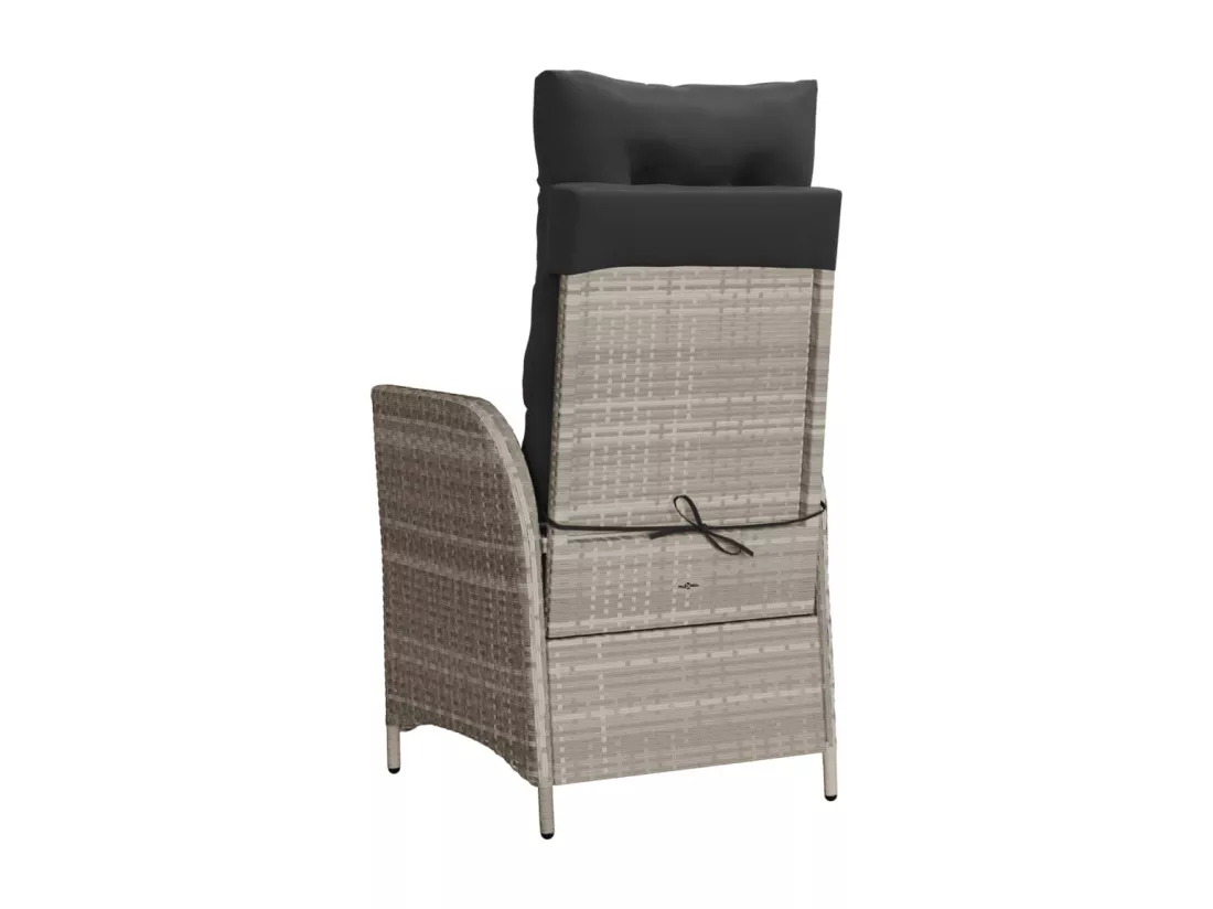 Chaises inclinables de jardin lot de 2 avec repose-pied rotin