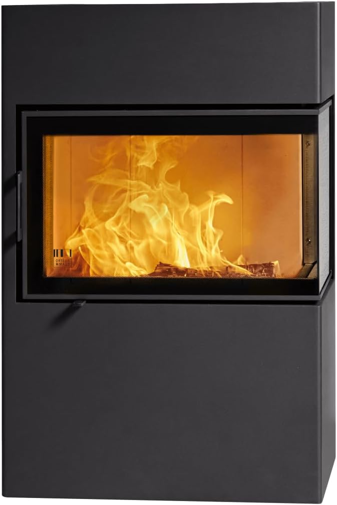 Kaminofen Dexter 2.0 | Türanschlag rechts | 6,0 kW | Gussgrau | Scheitholz & Holzbriketts | Externer Luftanschluss unten vorbereitet