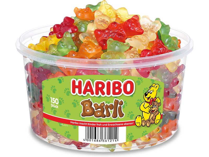 Haribo Gummibonbons Bärli 150 Stück Feine Kaubonbons zum Naschen und Teilen