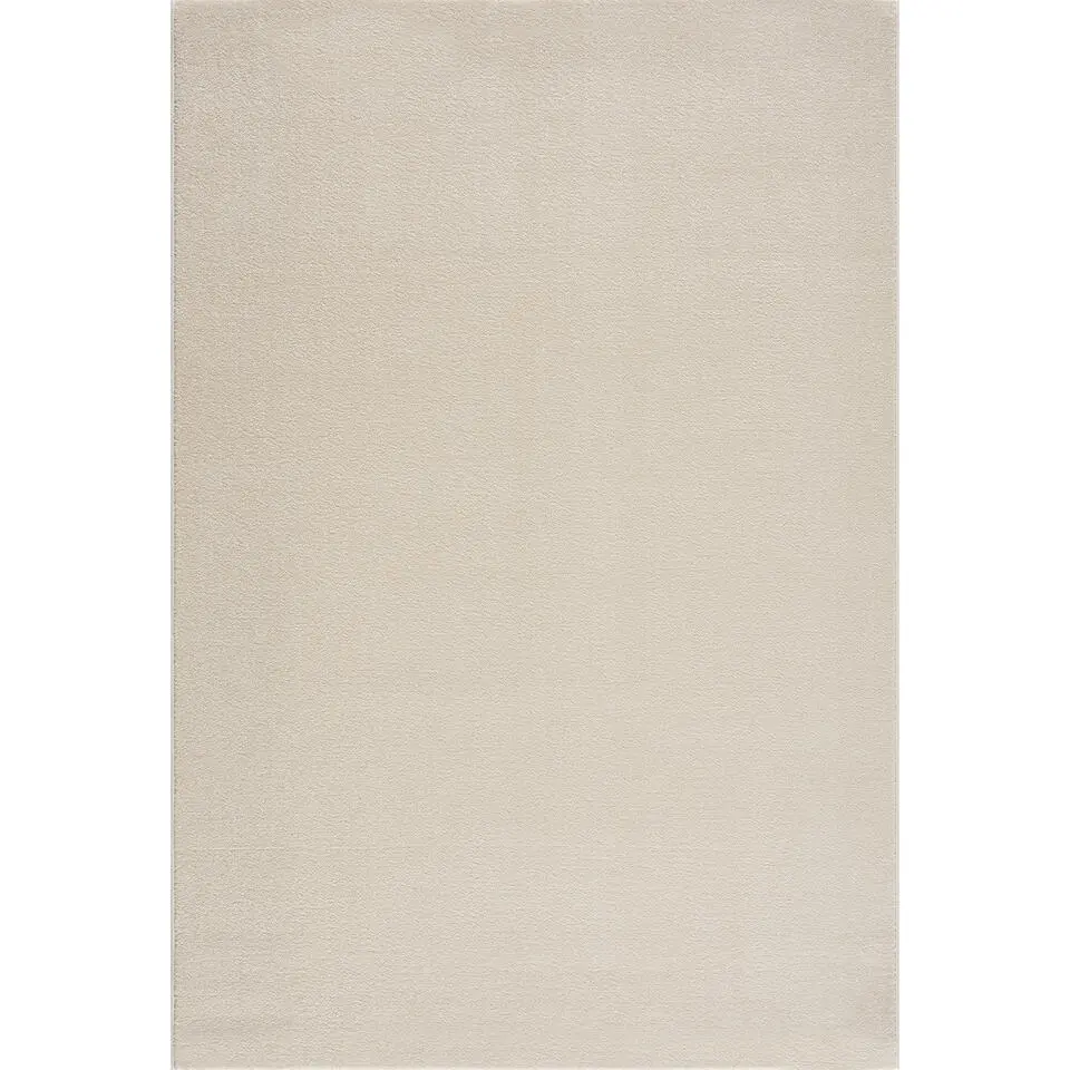 Uni Effen Laagpolig Vloerkleed Modern Creme - 200x290 CM